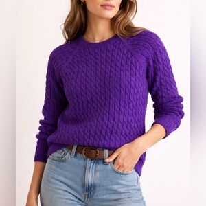 Vintage GAP Cable Knit Sweater 100% Cotton – Purple – Women’s Medium